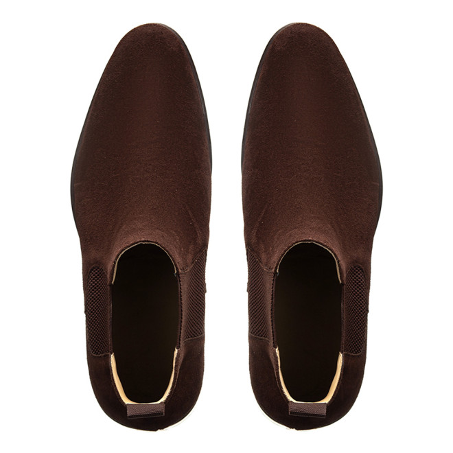 Bota Chelsea Masculina Granada Camurça Café 