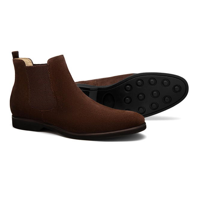 Bota Masculina Chelsea Parla Camurça Café - Sola Borracha