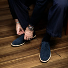 Sapato Masculino Derby Almería Camurça Marinho