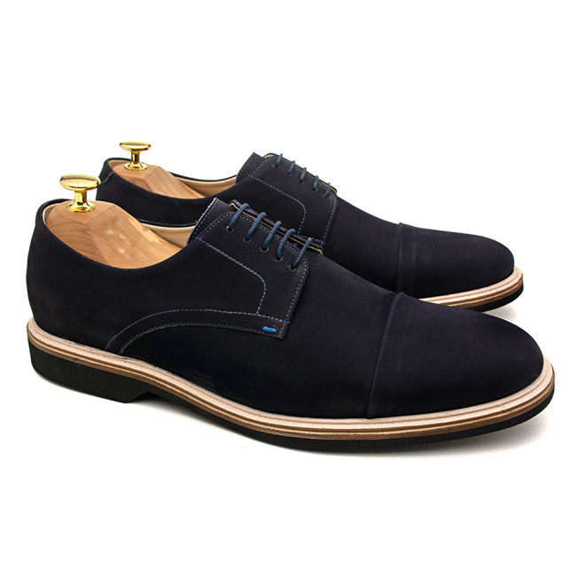 Sapato Masculino Derby Almería Camurça Marinho