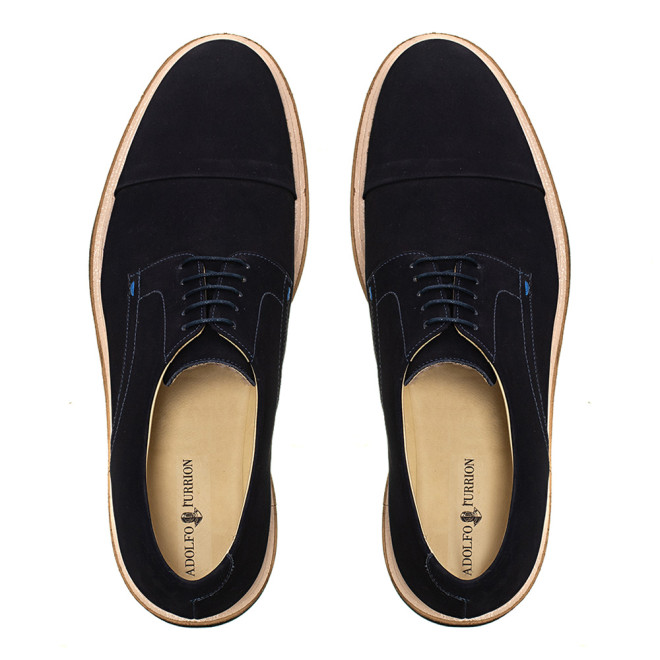 Sapato Masculino Derby Almería Camurça Marinho