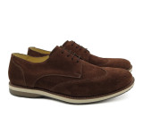 Sapato Masculino Derby Ayala Camurça Café