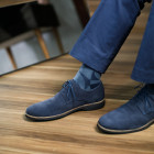 Sapato Casual Derby Duque Camurça Marinho