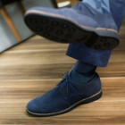 Sapato Casual Derby Duque Camurça Marinho