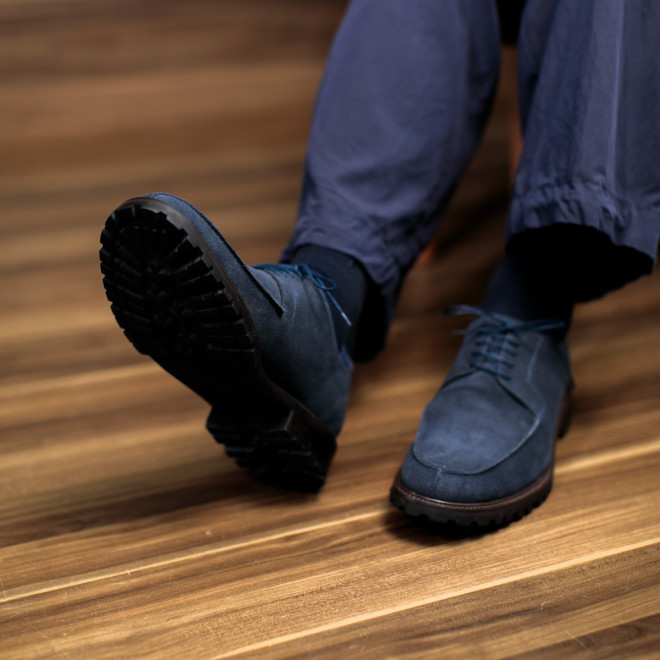 Sapato Casual Derby Tarancon Camurça Marinho