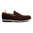 Sapato Masculino Loafer Turre Camurça Café