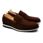 Sapato Masculino Loafer Turre Camurça Café