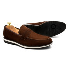 Sapato Masculino Loafer Turre Camurça Café