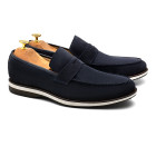 Sapato Masculino Loafer Turre Camurça Marinho