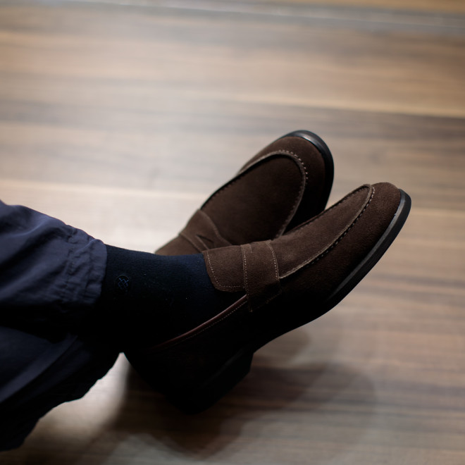 Sapato Casual Loafer Zamora Camurça Café