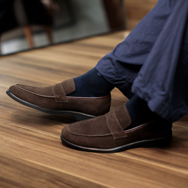Sapato Casual Loafer Zamora Camurça Café