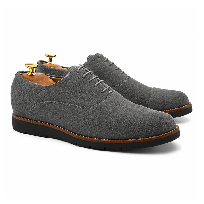 Sapato Casual Oxford Avila Camurça Cinza