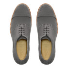Sapato Casual Oxford Avila Camurça Cinza - Sola Preta