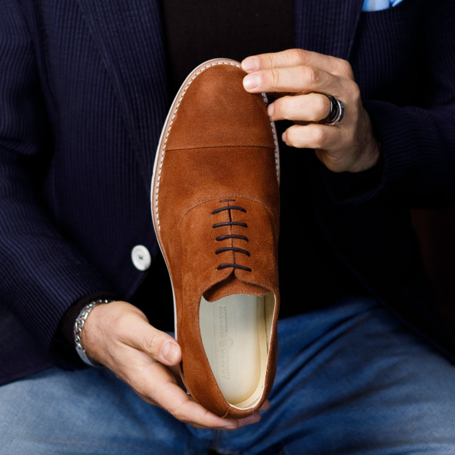Sapato Casual Oxford Avila Camurça Ferrugem
