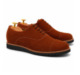 Sapato Casual Oxford Avila Camurça Ferrugem - Sola Preta