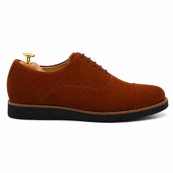 Sapato Casual Oxford Avila Camurça Ferrugem - Sola Preta