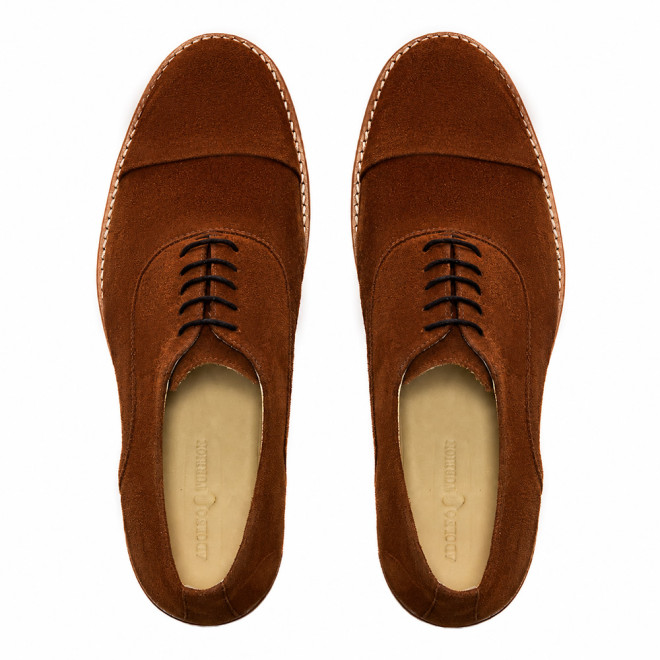 Sapato Casual Oxford Avila Camurça Ferrugem - Sola Preta