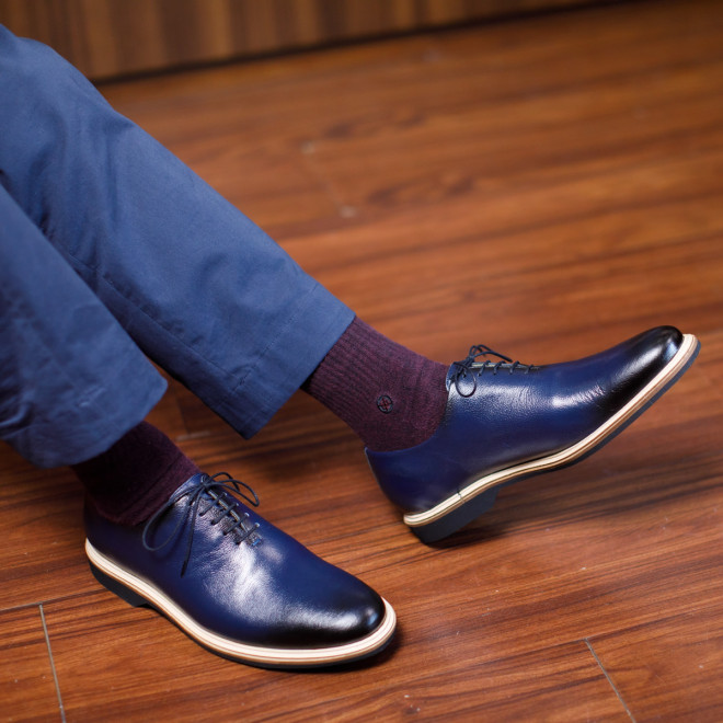 Sapato Masculino Wholecut Oxford Linares Marinho