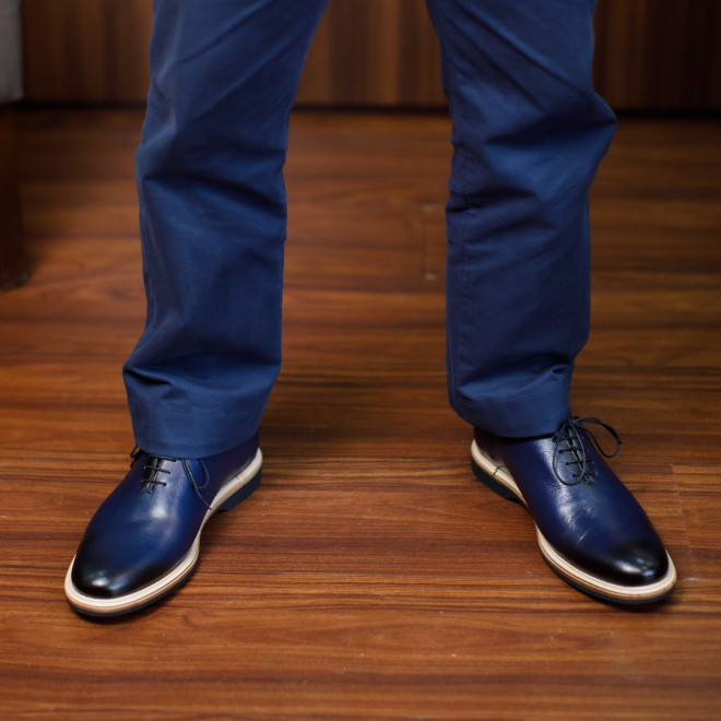 Sapato Masculino Wholecut Oxford Linares Marinho