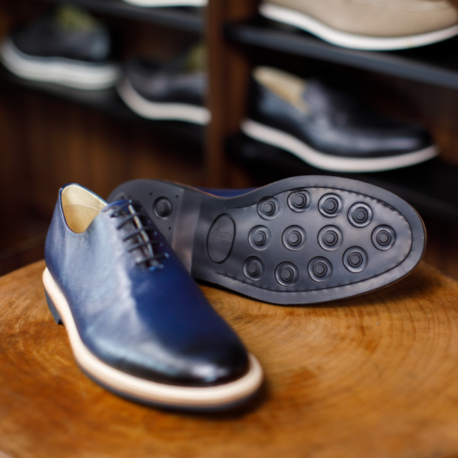Sapato Masculino Wholecut Oxford Linares Marinho