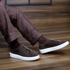 Tênis Sneaker Masculino Grisel Camurça Café