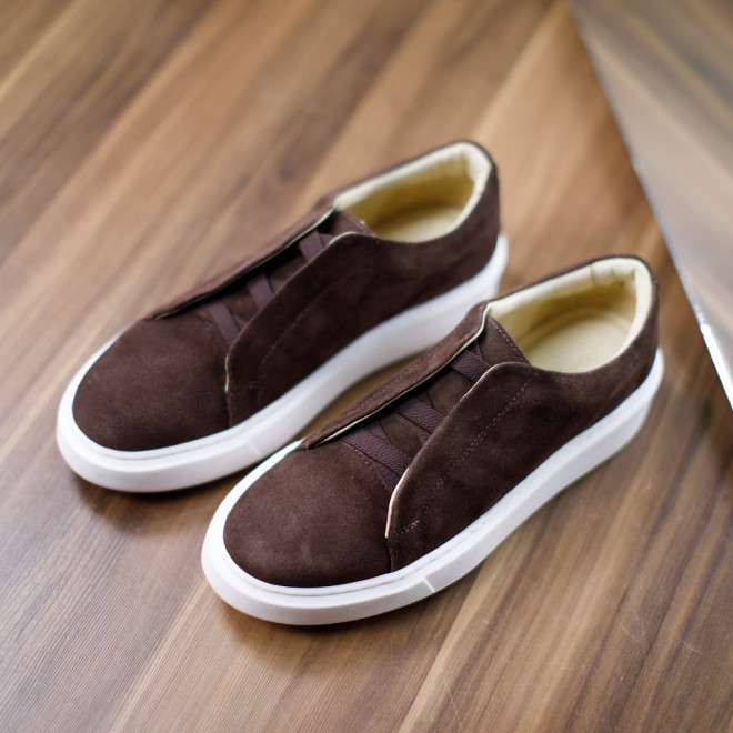 Tênis Sneaker Masculino Grisel Camurça Café