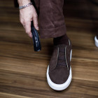 Tênis Sneaker Masculino Grisel Camurça Café