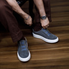 Tênis Sneaker Masculino Grisel Camurça Cinza