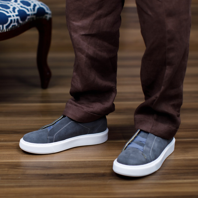 Tênis Sneaker Masculino Grisel Camurça Cinza