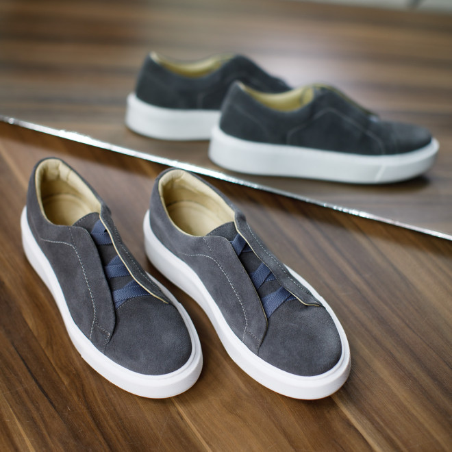 Tênis Sneaker Masculino Grisel Camurça Cinza