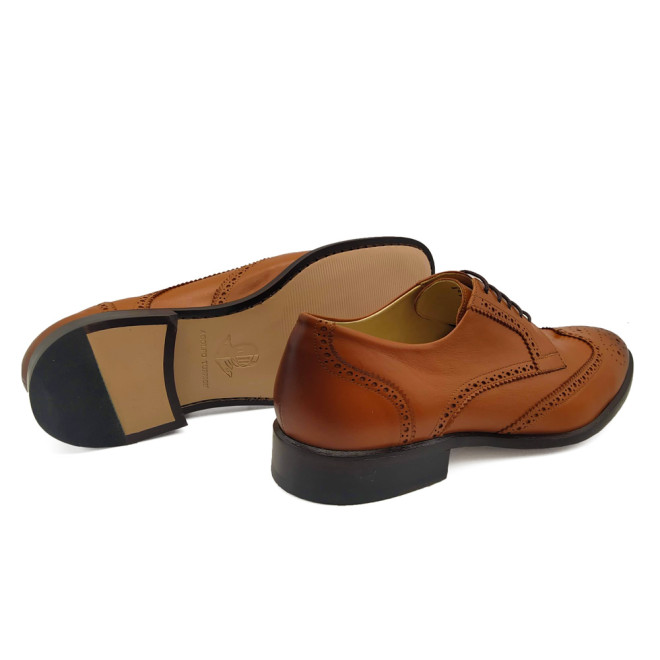 Sapato Social Derby Brogue Barceo Caramelo (english Tan)