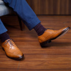 Sapato Social Derby Brogue Barceo Caramelo (english Tan)