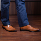 Sapato Social Derby Brogue Barceo Caramelo (english Tan)