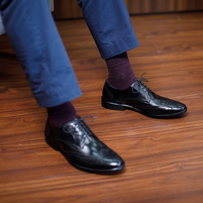 Sapato Social Derby Brogue Barceo Preto
