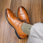 Sapato Masculino Derby Brogue Guaro Caramelo (english Tan)