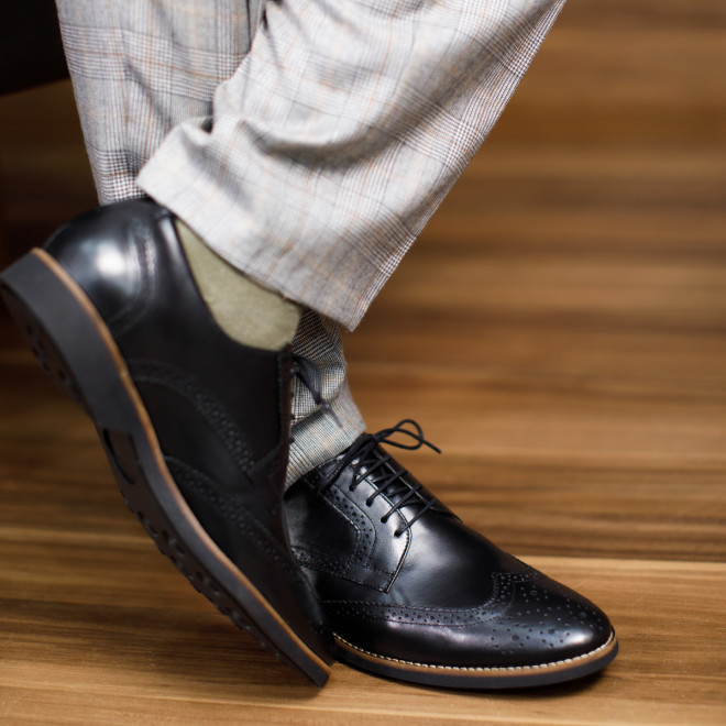 Sapato Masculino Derby Brogue Guaro Preto