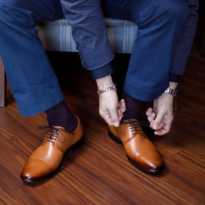 Sapato Social Derby Alaraz Caramelo (english Tan)