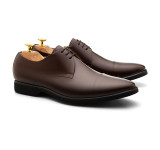 Sapato Social Derby Cap-toe Alava Café - Sola Borracha