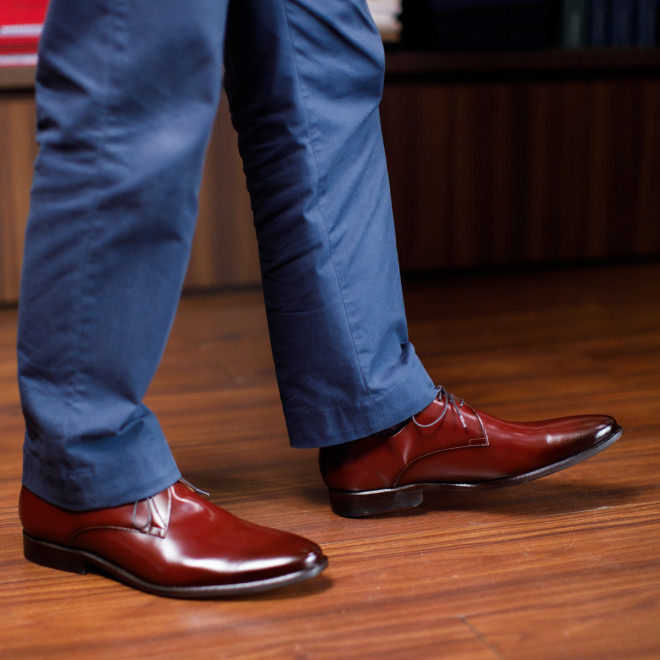 Sapato Social Derby Merida Burgundy