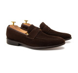 Sapato Social Loafer Alicante Camurça Café