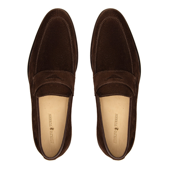 Sapato Social Loafer Alicante Camurça Café