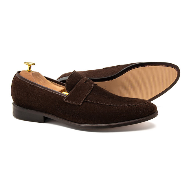 Sapato Social Loafer Alicante Camurça Café