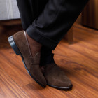 Sapato Social Loafer Alicante Camurça Café