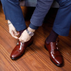 Sapato Social Monk Strap Cartagena Burgundy