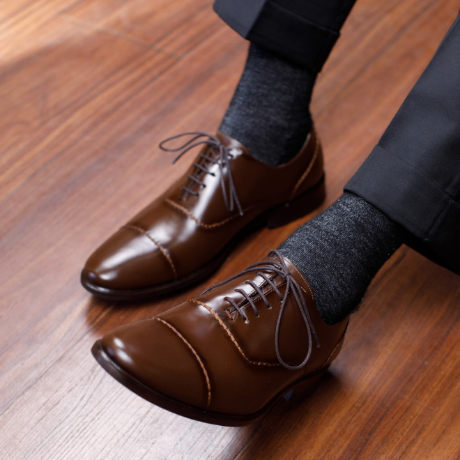 Sapato Social Wholecut Oxford Basco Café