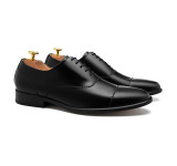 Sapato Social Wholecut Oxford Basco Preto