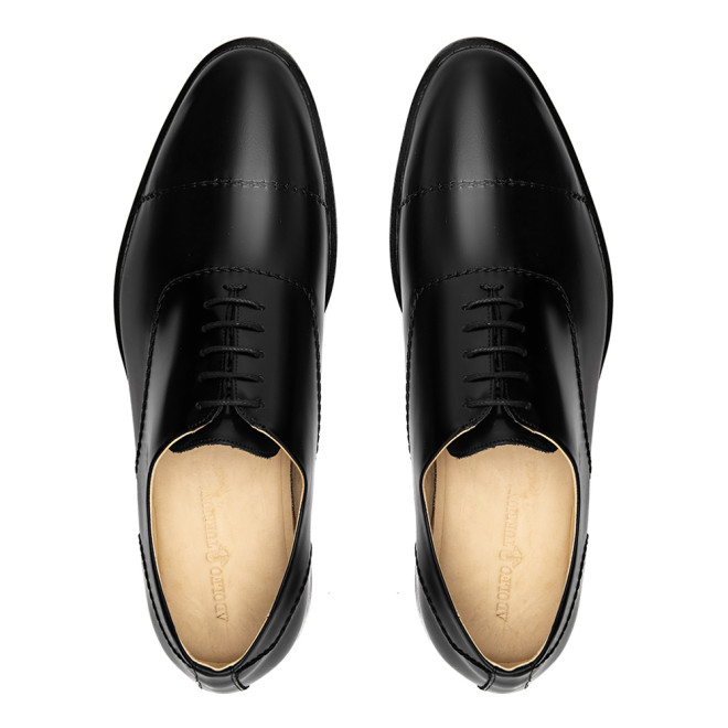 Sapato Social Wholecut Oxford Basco Preto