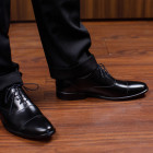 Sapato Social Wholecut Oxford Basco Preto