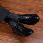 Sapato Social Wholecut Oxford Basco Preto