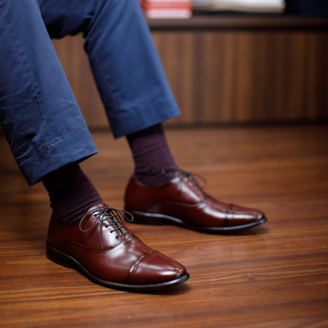 Sapato Social Oxford Córdoba Burgundy